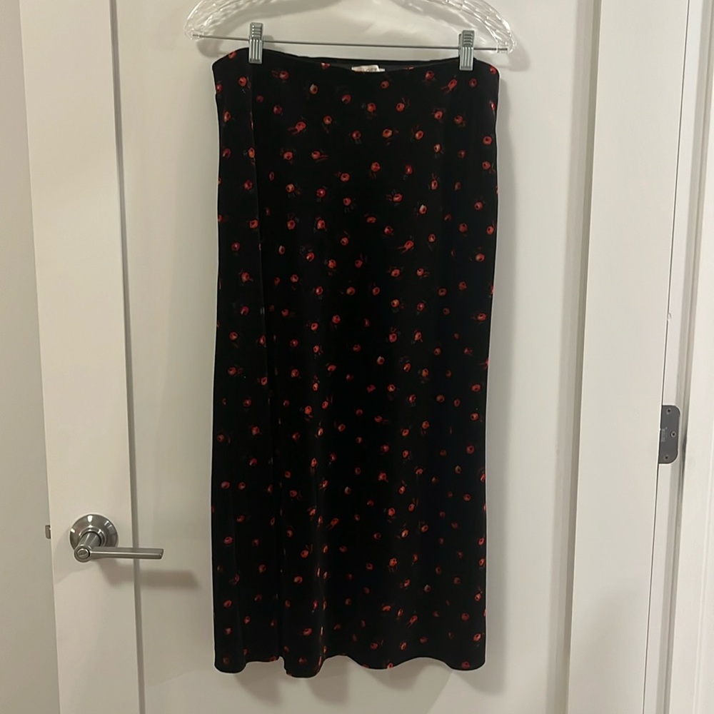 LOFT Velvet Midi Skirt